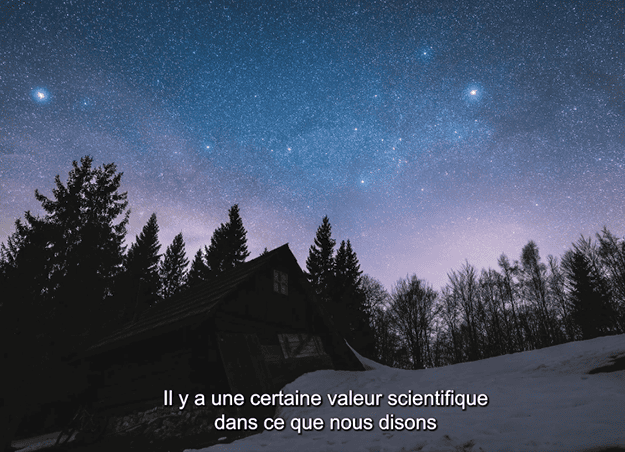 Figure 3. Subtitles are a translation of the dialogue and can be hidden. They don’t usually include a description of the music or the sound effects.