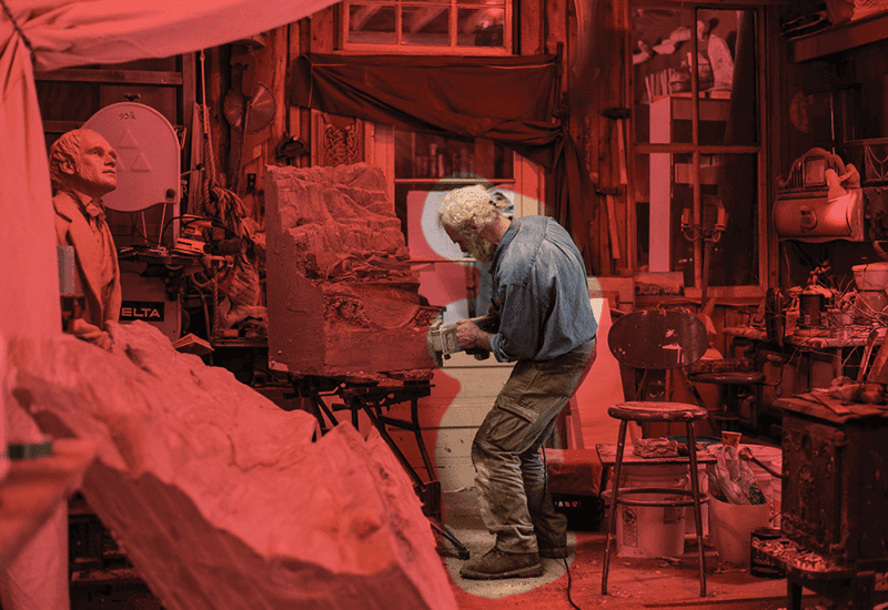 Figure 8. Masking the sculptor tells AI to leave him alone…