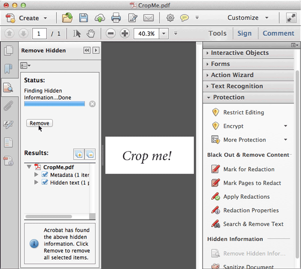 adobe acrobat pro xi crop