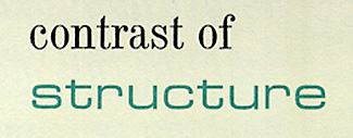 "Contrast of structure" with "structure" written in a different font