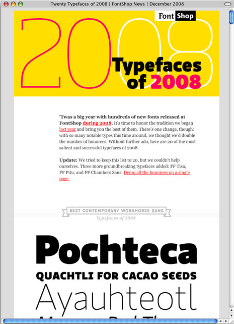 My: Top 10 fonts of 2008 Fonts