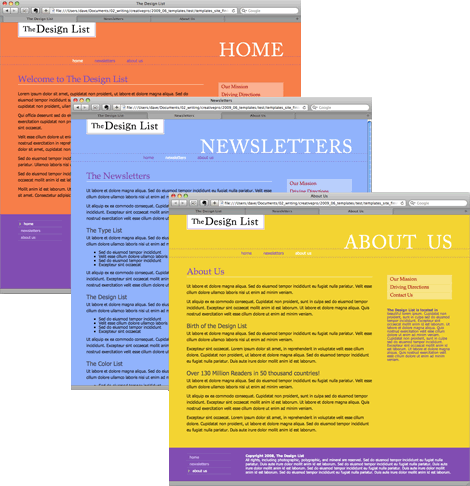 dreamweaver css templates