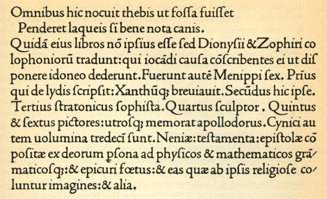 Latin text with single spaces between sentences