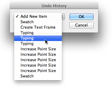 Undo History script in action.