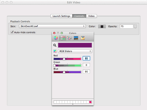 Edit Video dialog box in Adobe Acrobat