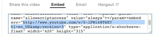 YouTube embed code