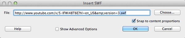Adding the SWF extension to a YouTube Video