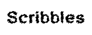 Type sample of Scribbles font